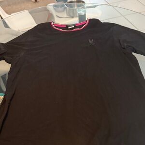 Psycho Bunny Black Tee with Pink Trim